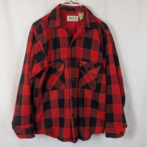 American Eagle Outfitters 70s 80s Vintage Buffalo Plaid Quilted Shacket Red Sz M